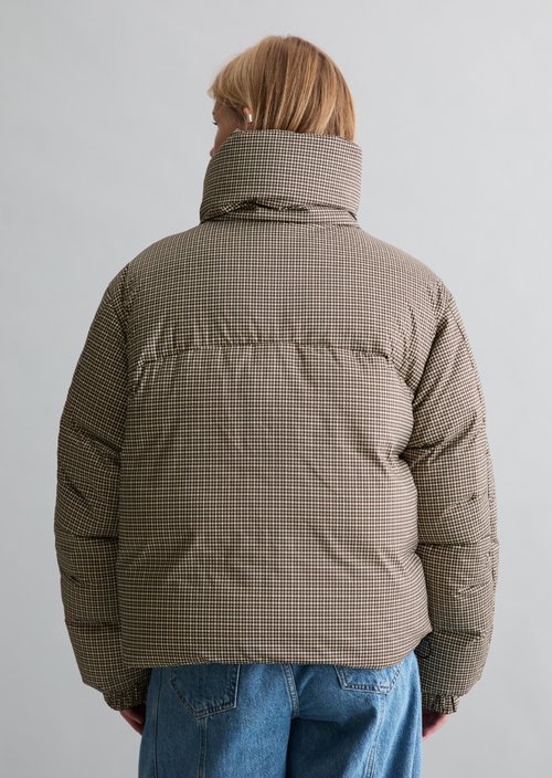 Patterned Puffer Jacket, Regular Fit — Light Brown