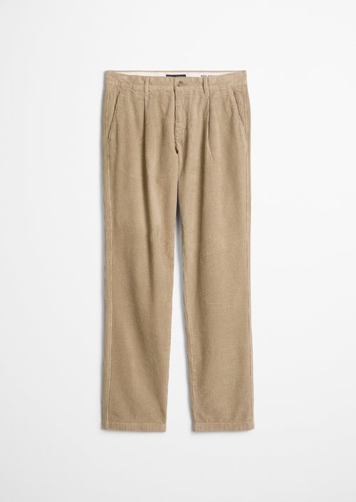 Osby Pleated Tapered Corduroy Pants — Charleston Gray
