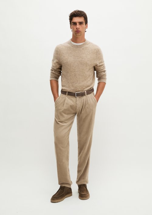 Osby Pleated Tapered Corduroy Pants — Charleston Gray