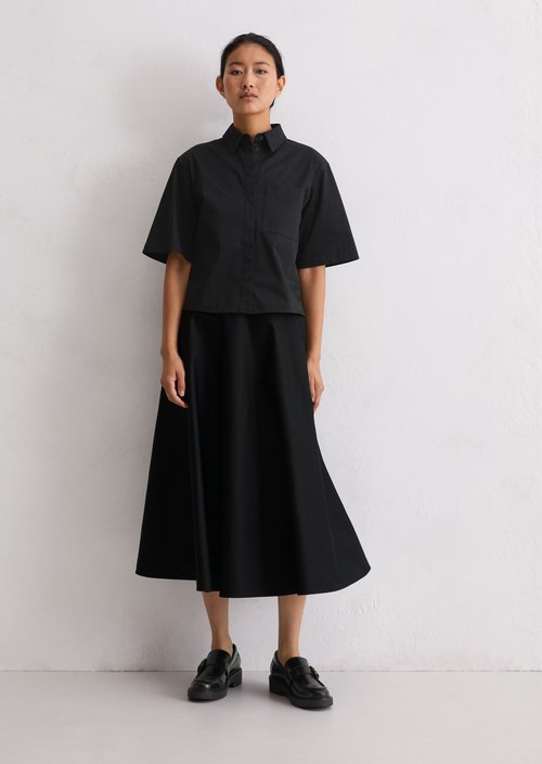 Satin blouse boxy — Deep Night Blue