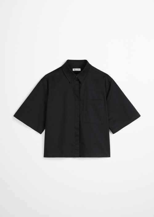 Satin blouse boxy — Deep Night Blue