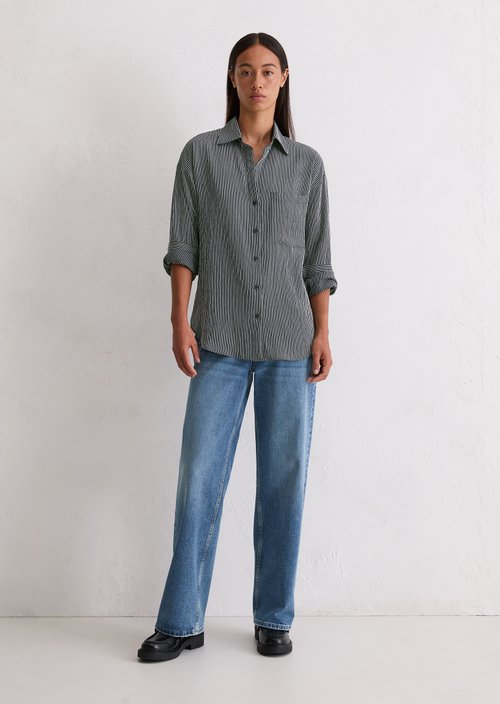 Relaxed striped blouse — White