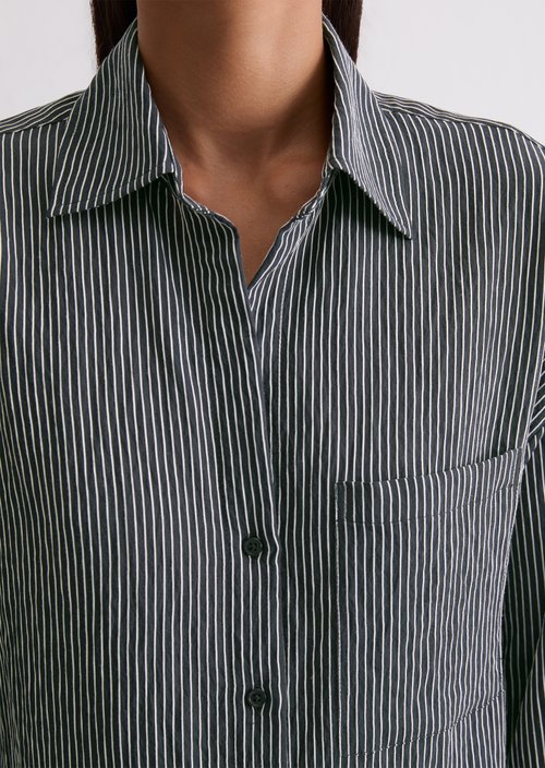 Relaxed striped blouse — White