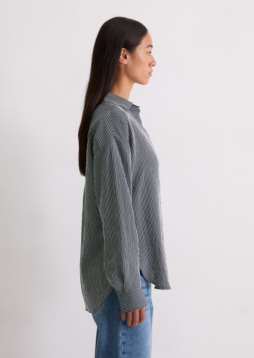 Relaxed striped blouse — White