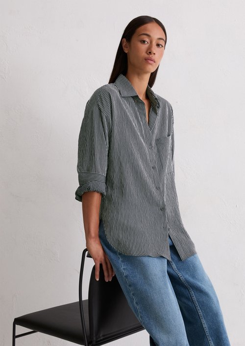 Relaxed striped blouse — White