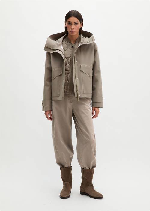 Veste de pluie 3 couches MOP x Function Stone Taupe en vue de face
