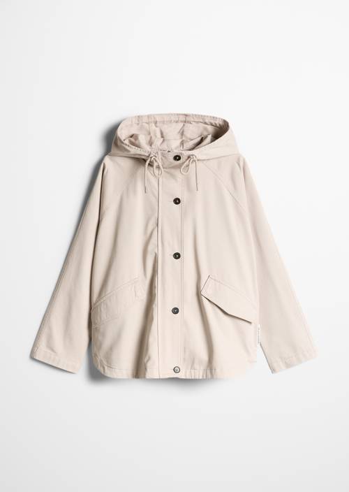 Veste cape avec capuche relaxed garment-dyed Natural en vue isolée sans mannequin