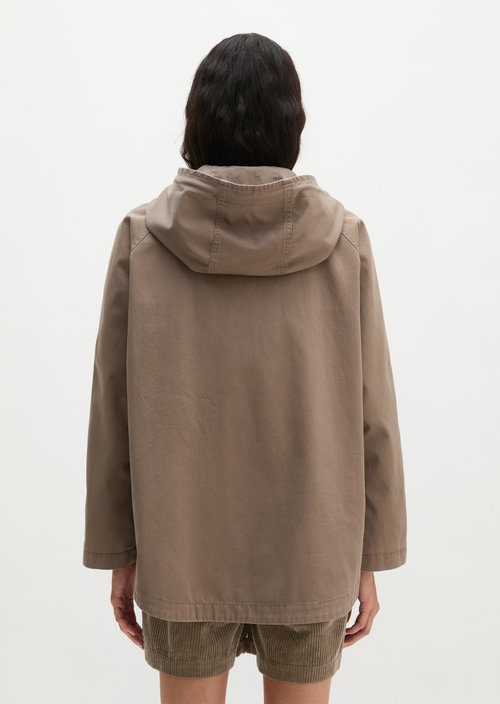 Cape jacket with hood relaxed garment-dyed — Stone Taupe