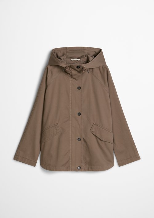 Cape jacket with hood relaxed garment-dyed — Stone Taupe