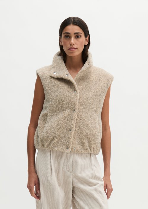 Regular Teddy Vest — Natural Grey Melange