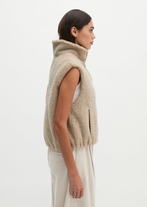 Regular Teddy Vest — Natural Grey Melange