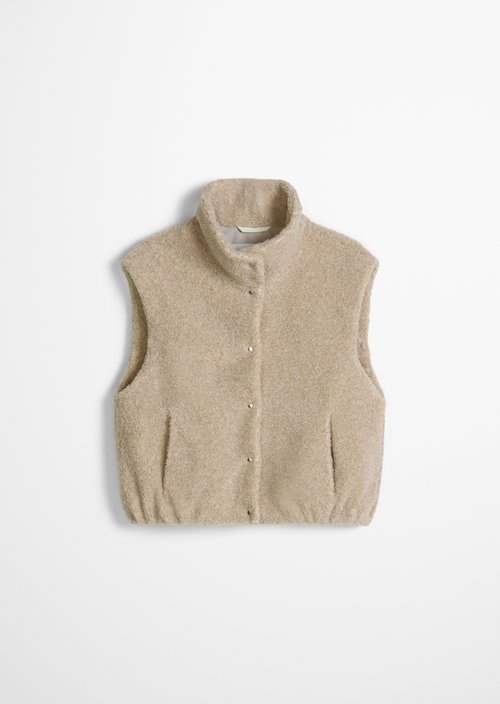 Regular Teddy Vest — Natural Grey Melange