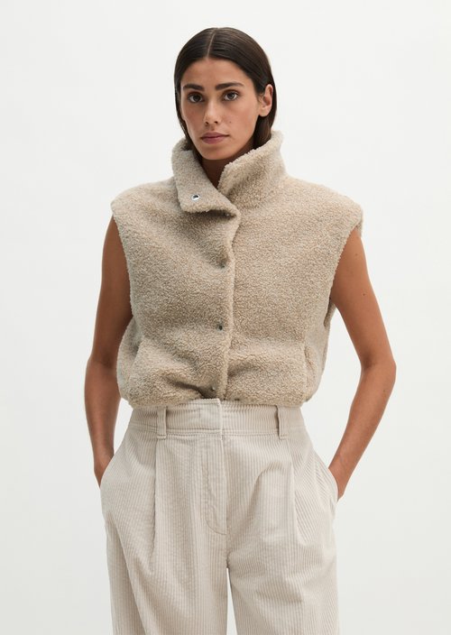 Regular Teddy Vest — Natural Grey Melange