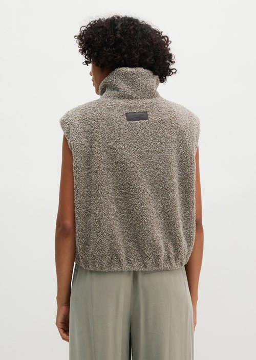 Regular Teddy Vest — Stone Taupe Melange