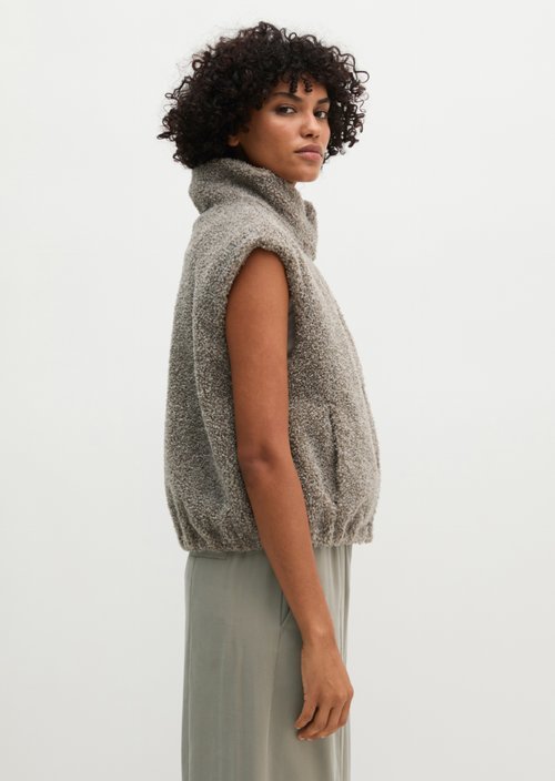 Regular Teddy Vest — Stone Taupe Melange