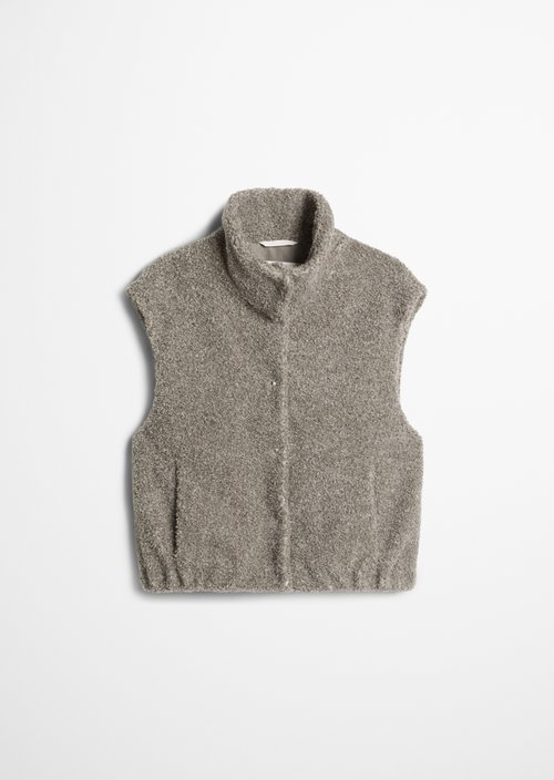Regular Teddy Vest — Stone Taupe Melange