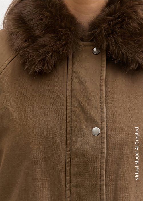 Relaxed-Fit Twill Outdoor Jacket — Dark Walnut