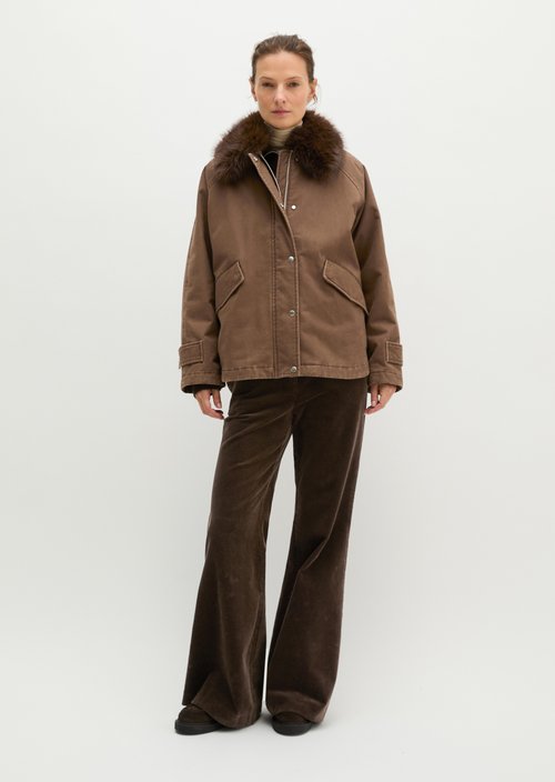 Marc O'polo Damen Braun Twill-Outdoorjacke Relaxed