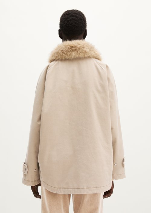 Relaxed-Fit Twill Outdoor Jacket — Earthy Taupe
