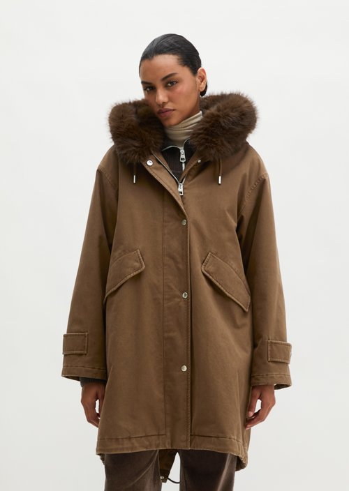Relaxed Twill Outdoor Parka — Dark Walnut