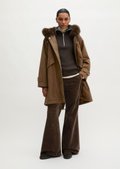 Relaxed-Fit Twill Outdoor Jacket with a removable faux fur collar