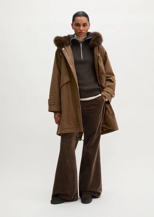 Relaxed Twill Outdoor Parka — Dark Walnut