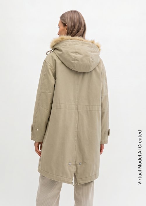 Relaxed-Fit Twill Outdoor Jacket — Earthy Taupe