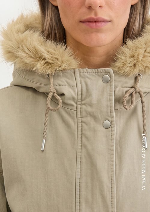 Relaxed-Fit Twill Outdoor Jacket — Earthy Taupe