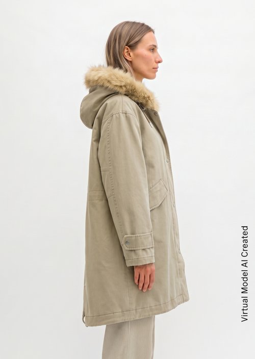 Relaxed-Fit Twill Outdoor Jacket — Earthy Taupe