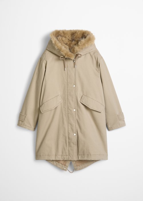 Relaxed-Fit Twill Outdoor Jacket — Earthy Taupe