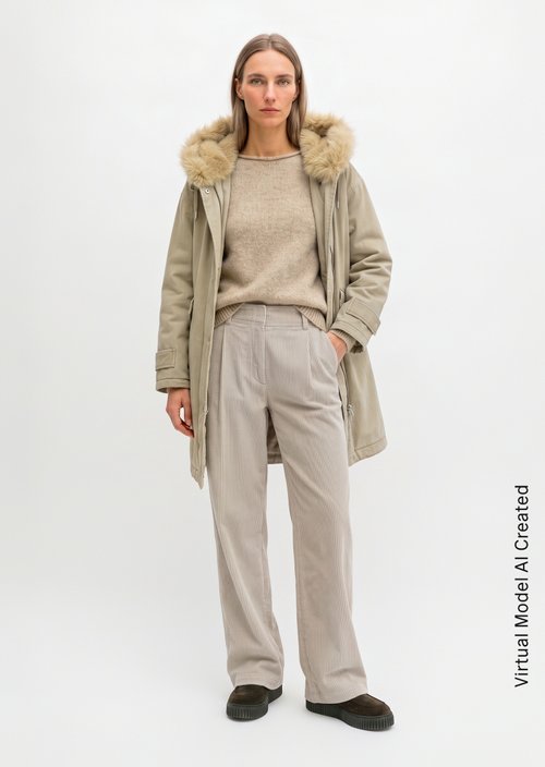 Relaxed-Fit Twill Outdoor Jacket — Earthy Taupe