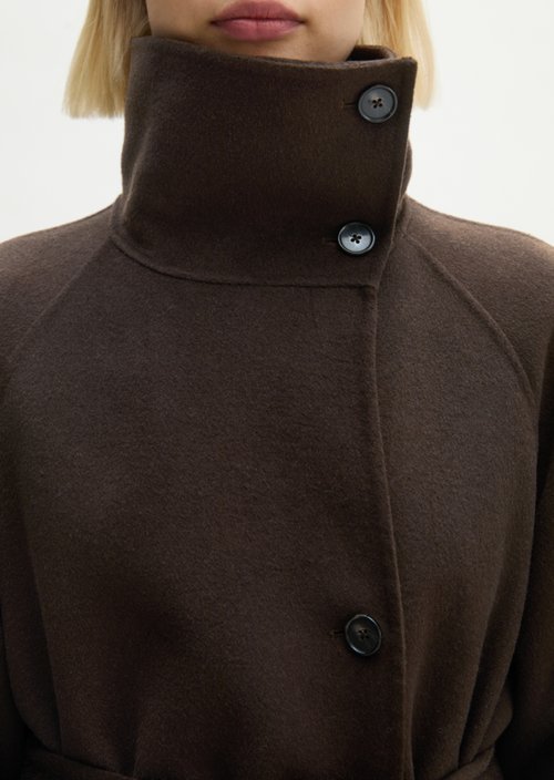 Casual Wool Coat — Burnt Coffee