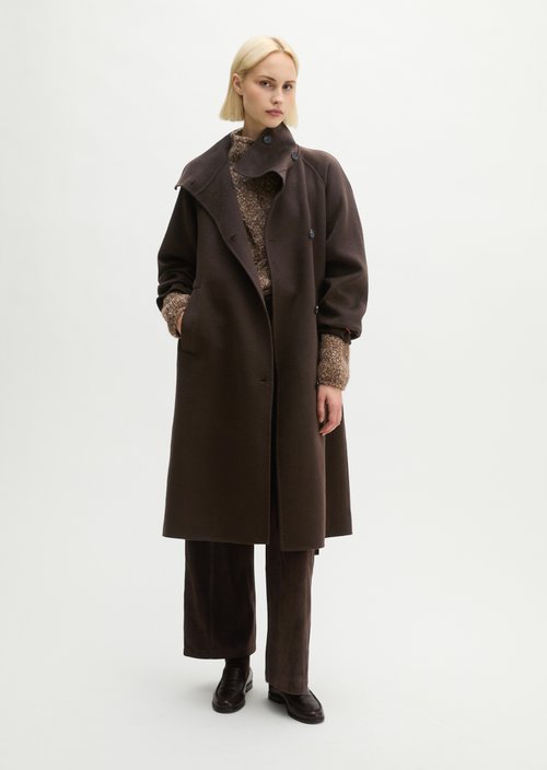 Casual Wool Coat — Burnt Coffee