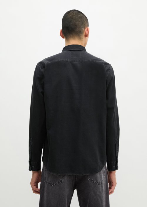 Regular-fit denim shirt — Black (alternate view)