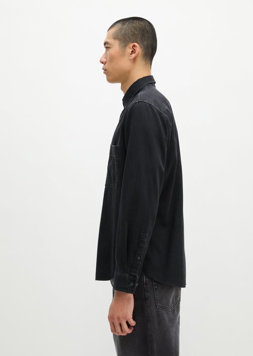 Regular-fit denim shirt — Black