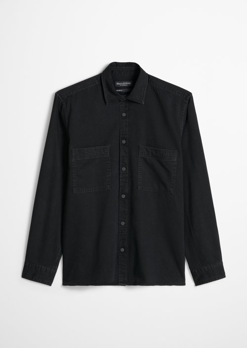 Regular-fit denim shirt — Black