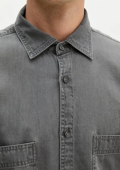 Jeanshemd regular Light Grey in Detailansicht