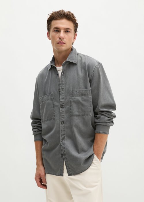 Regular-fit denim shirt — Light Grey