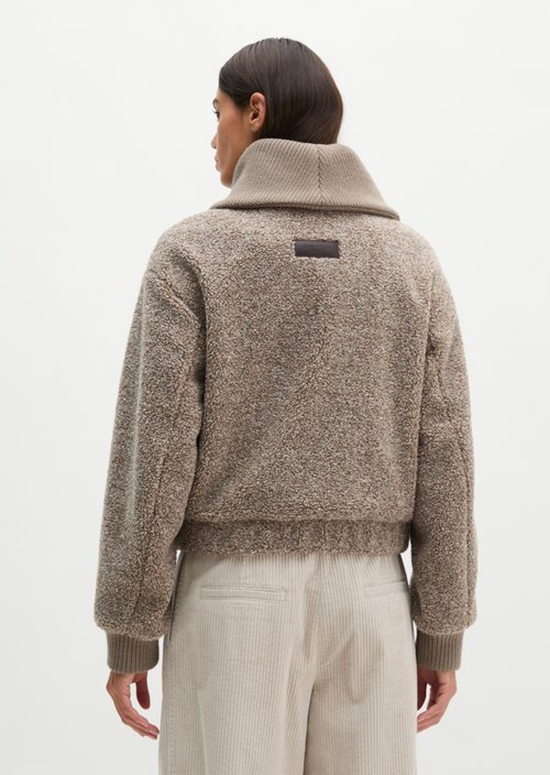 Teddy Jacket, Regular Fit — Stone Taupe Melange