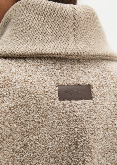 Teddy Jacket, Regular Fit — Stone Taupe Melange