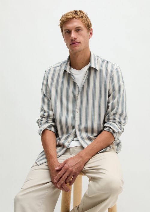 Regular-fit twill shirt — Dark Beige