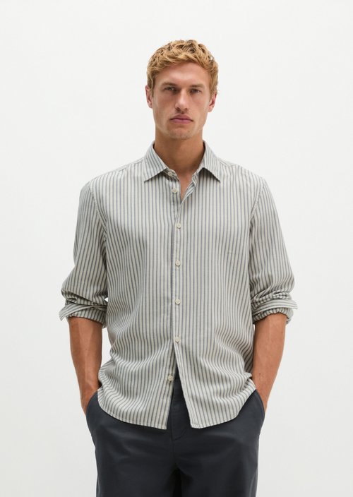Regular-fit twill shirt — Medium Beige