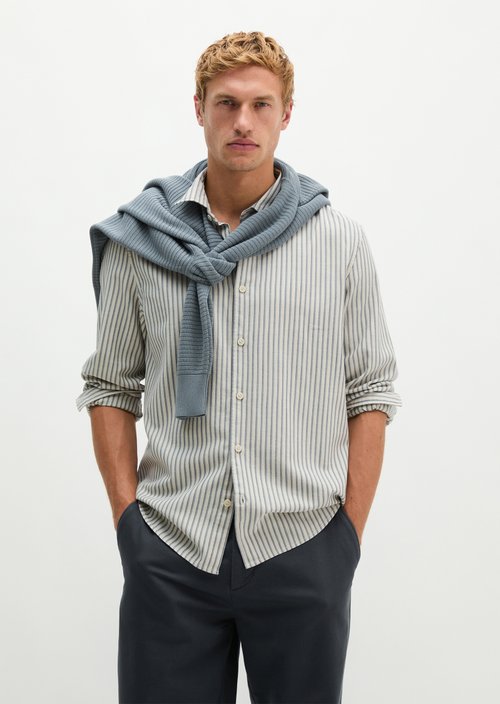 Regular-fit twill shirt — Medium Beige