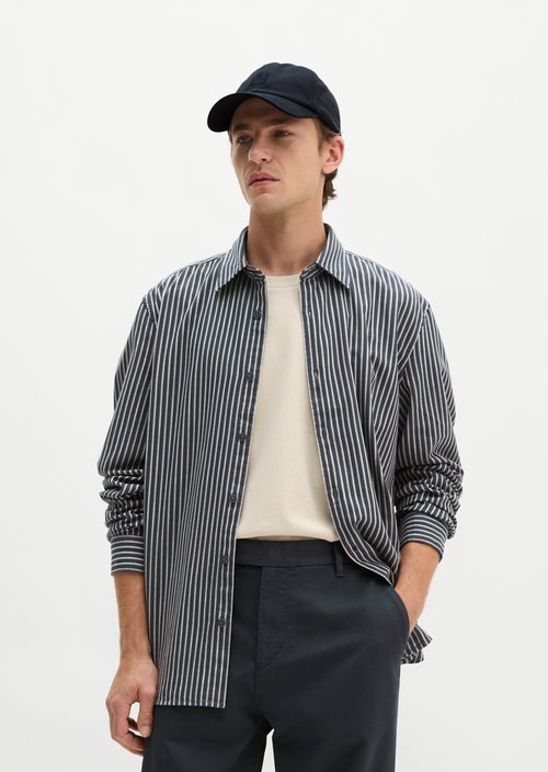Regular-fit twill shirt — Dark Blue