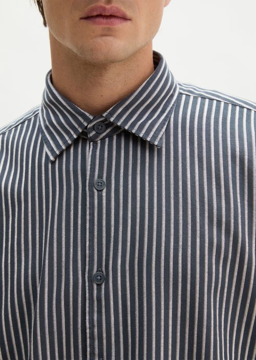 Regular-fit twill shirt — Dark Blue