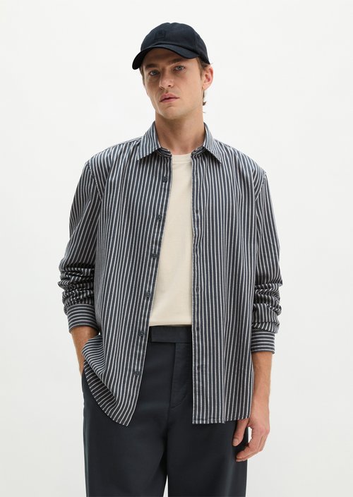 Regular-fit twill shirt — Dark Blue