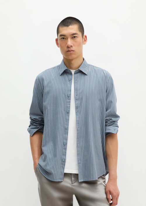 Regular-fit twill shirt — Medium Blue