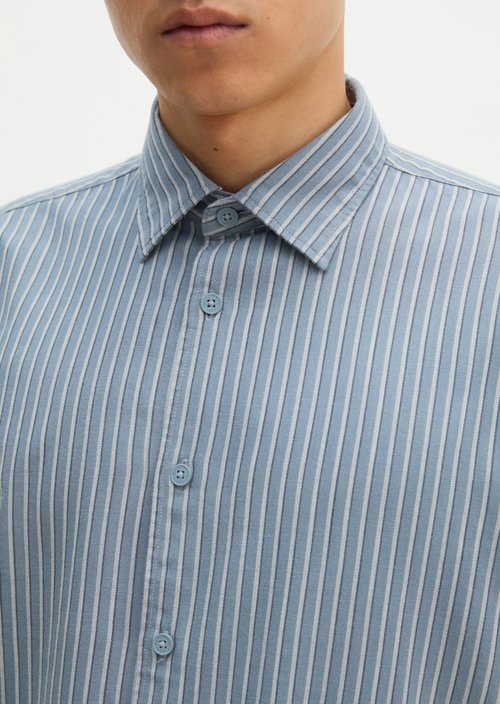 Regular-fit twill shirt — Medium Blue