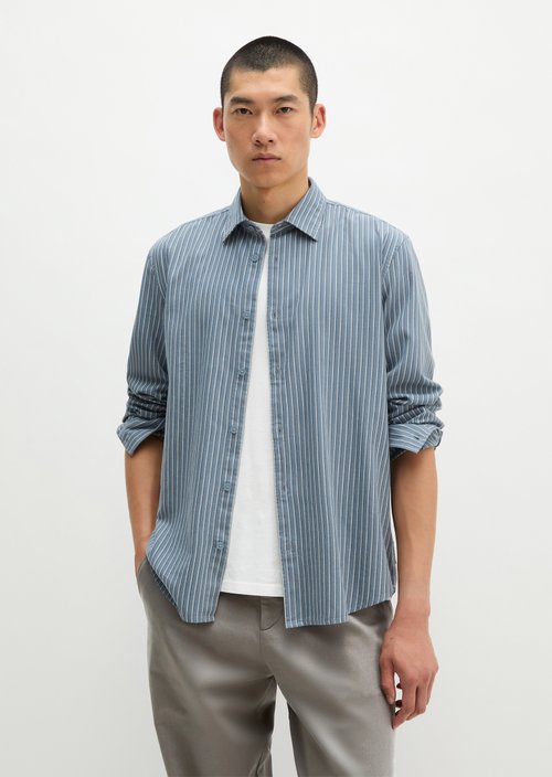 Regular-fit twill shirt — Medium Blue