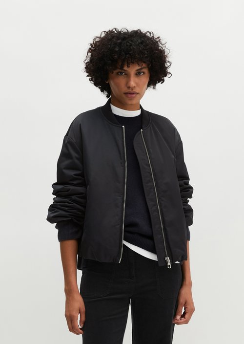 Aviator-style blouson regular cropped — Deep Night Blue
